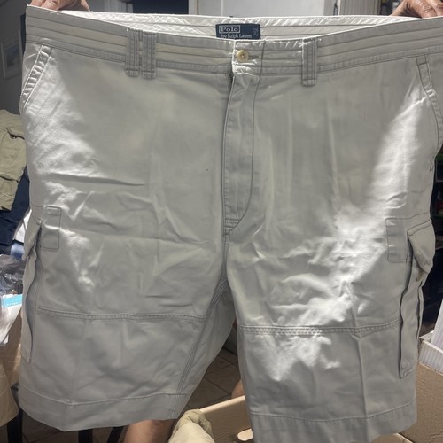 Polo Ralph Lauren cremefarbene Shorts klassische Passform 10" Schrittlänge Größe 48B Big
