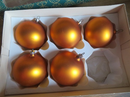 Weihnachtskugeln - 5er-Set - kupfer ~ Weihnachten - Glaskugeln - Vintage ~ - Bild 2 von 4