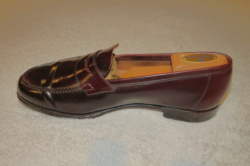 Edward Green Duke Burgundy Shell Cordovan Crup Unlined Penny Loafer 9.5E - Picture 3 of 11