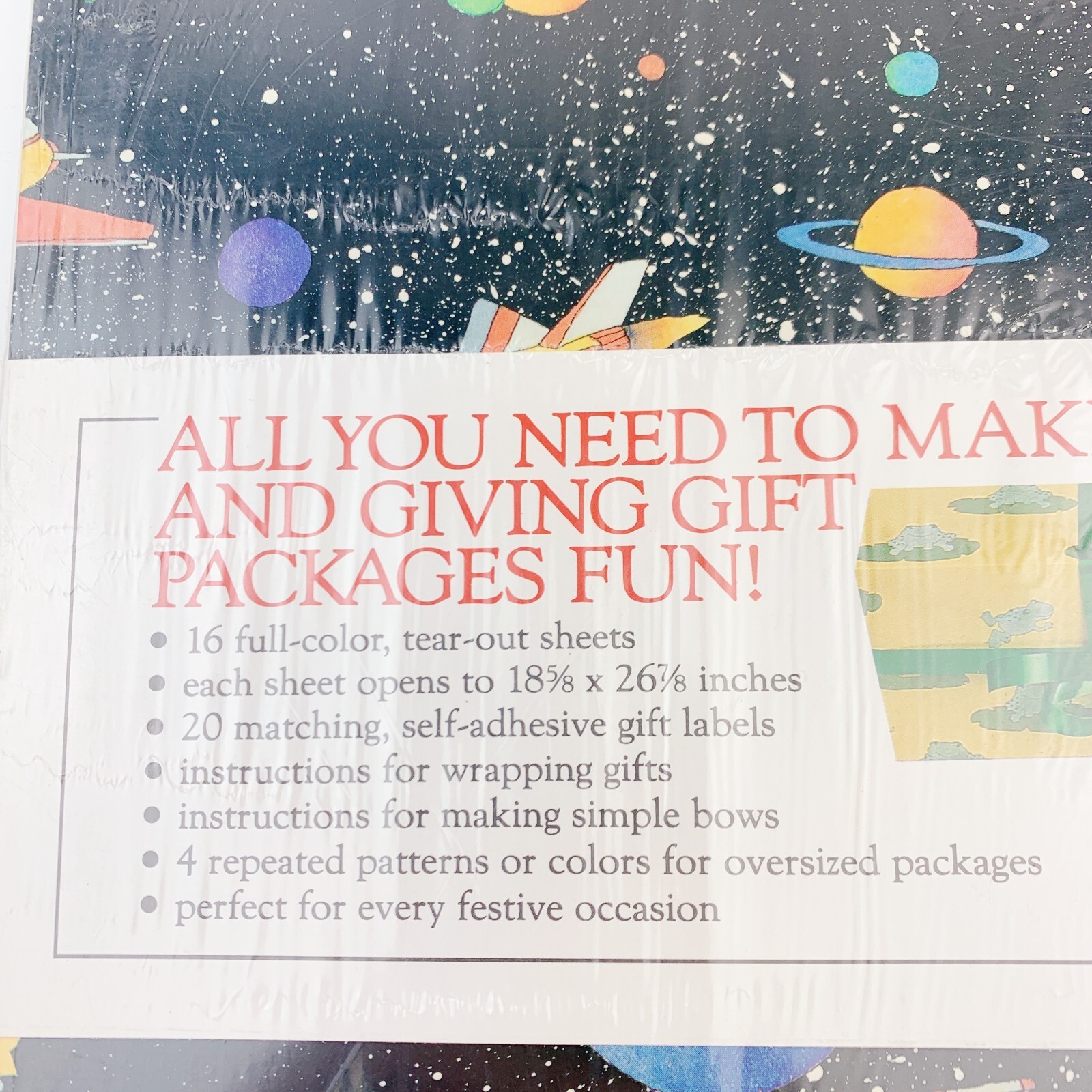 Vintage 1989 Portland House Party Wraps Tots Gift Wrapping Paper Clair Moritz