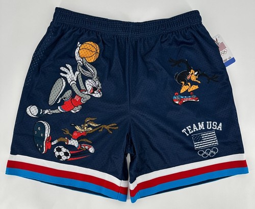 Looney Tunes x Team USA Shorts Mens Medium Olympics Basketball Navy Bugs Daffy - 第 1/15 張圖片