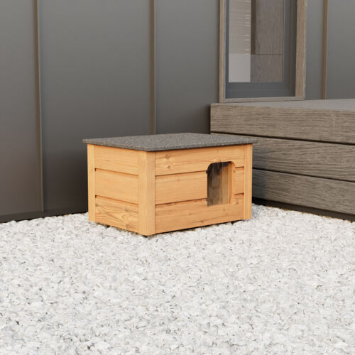 QLS Hunde- Katzenhaus aus Holz 53x39 cm Isoliert Winterfest Montiert Outdoor - Bild 13 von 14