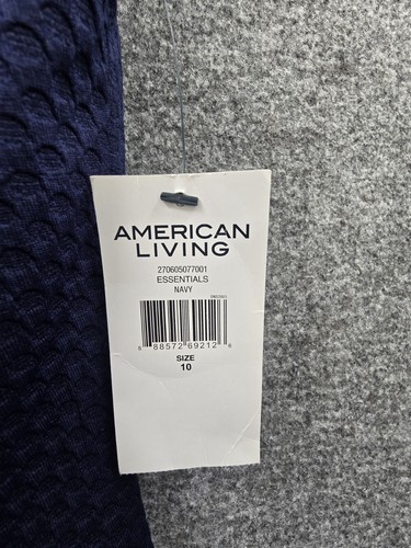 America Living Fit & Flare Dress Womens 10 Short Cap Sleeve Blue Honeycomb NWT - Picture 6 of 15