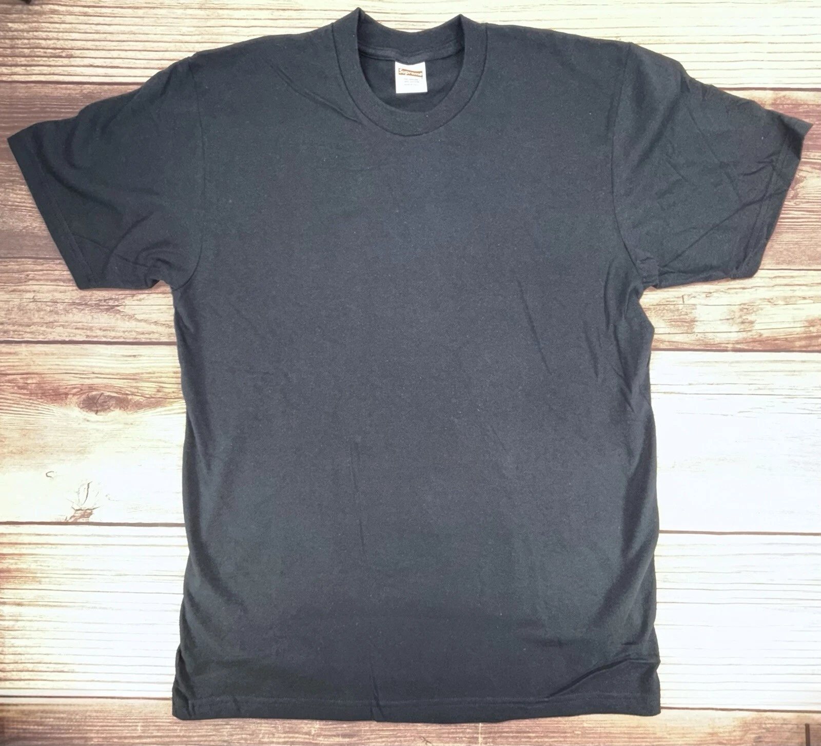 Supreme Blank Tee T shirt Bleu Marine Homme Taille L Made In USA Neuf