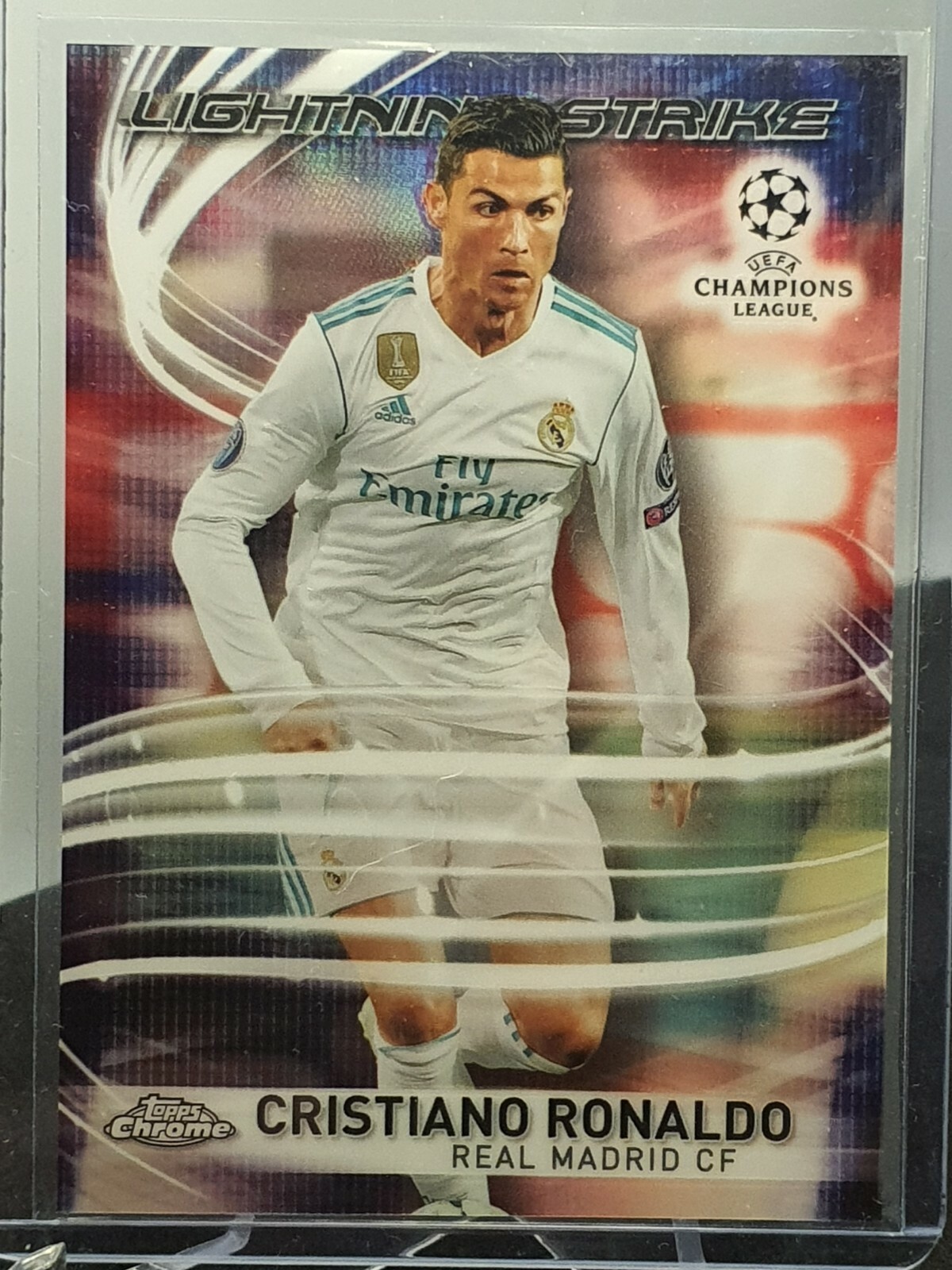 2017-18 Topps Chrome UEFA #LS-CR Cristiano Ronaldo Lightning Strike