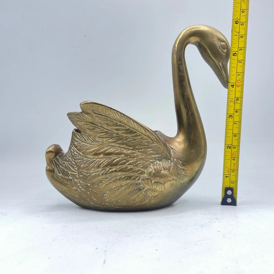 Swan Heavy Solid Brass Large Trinket Authentic Vintage Rare MADE IN ENGLAND - Image 4 of 4