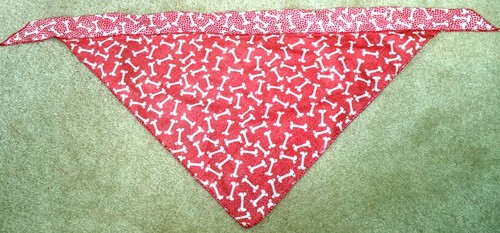 Pink & Red Bones Dog Bandana - Picture 2 of 3