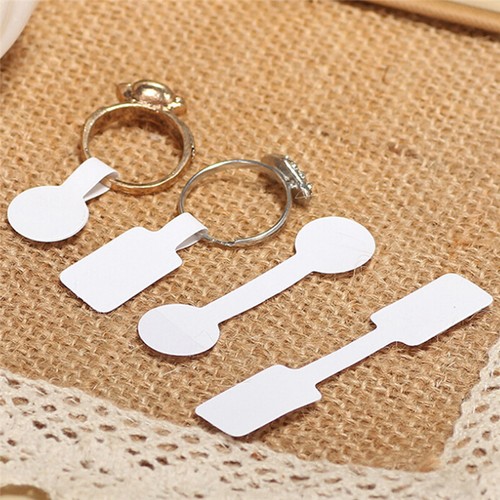 100x Blank Adhesive Sticker Ring Necklace Jewelry Display Price Label Tags.HU