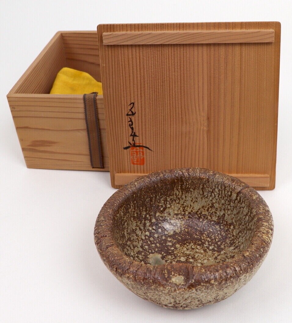 煎茶道具　南蛮手　手造　湯冷　在銘　時代箱　M　R7601 煎茶道具 南蛮手 手造 湯冷 在銘 時代箱 M R7601