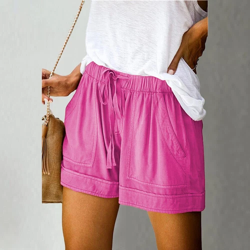 Damen Bermuda Kurze Hose Sommerhose Kordelzug Freizeithose Tasche Strandhose DE - Bild 11 von 38