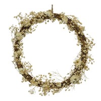 Dekokranz Aus Trockenblumen Wandkranz TüRkranz D: 28Cm FüR Innen Creme
