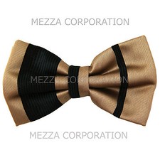 New men's pre-tied Bow tie stripes formal prom Black Mocca wedding