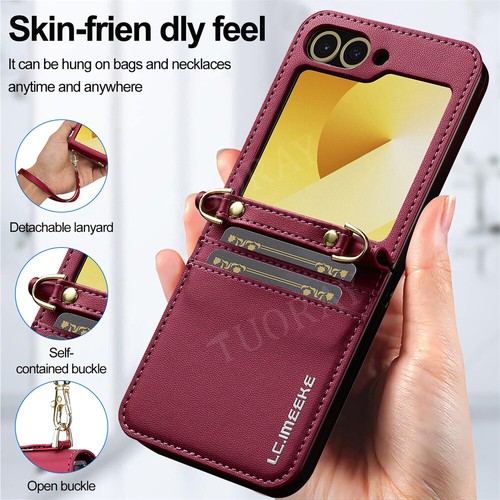 For Samsung Z FLIP 6 FLIP 5 4 3 Leather Wallet Filp Phone Case Stand Cover - Bild 7 von 84