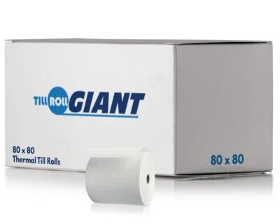 TILL ROLL GIANT 40 Rolls 80x80 Thermal Till Rolls Compatible With Epos Terminals FAST N FREE
