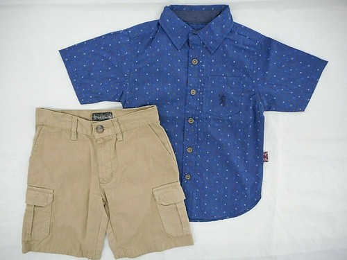 Boys English Laundry $42 Casual Short Sleeve Shirt & Cargo Shorts Sizes 4 - 7