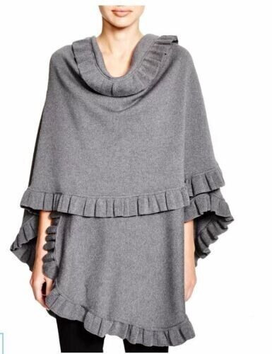 Lane D'Olimpia Wool ruffle heavyweight women's scarf wrap - Grey - Bild 2 von 2