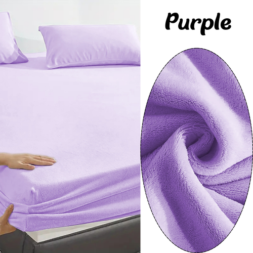 Sábana de cama de lana polar de peluche acogedora cálida extra profunda 30 cm cama doble tamaño - Imagen 62 de 87
