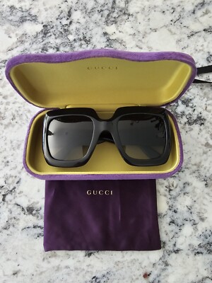 NEW Gucci GG0053S 54mm Oversize Square Sunglasses - Black  display picture 1