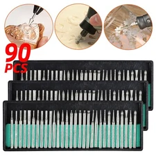 1/8" Diamond Burr Bits Drill Set Rotary Multi Tool Accessories For Dremel 90Pcs