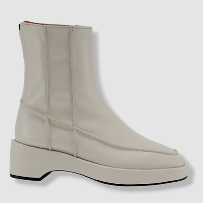 $610 Reike Nen Women's Ivory Pinch Stitch Zip Bootie Boots Shoes 38.5 EU/8.5 US
