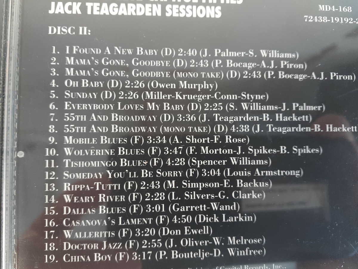 Jack Teagarden CD, Sessions (1996, Mosaic Records) | eBay