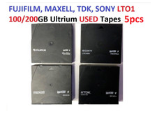5pcs FUJIFILM, MAXELL, TDK, SONY LTO1 100/200GB Ultrium USED Tapes