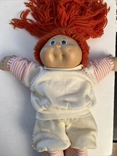 Vintage Cabbage Patch Doll Red Hair Blue Eyes One Dimple Signed