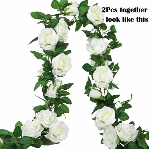 12PCS Fake Green Leaf Vines & Wisteria Vines Wedding Arch Garland Hanging Plants - Picture 56 of 59