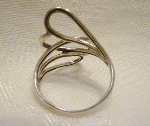 VINTAGE 925 SILBER DRAHT HERZ RING Damen LOVE KNOT - Bild 5 von 8