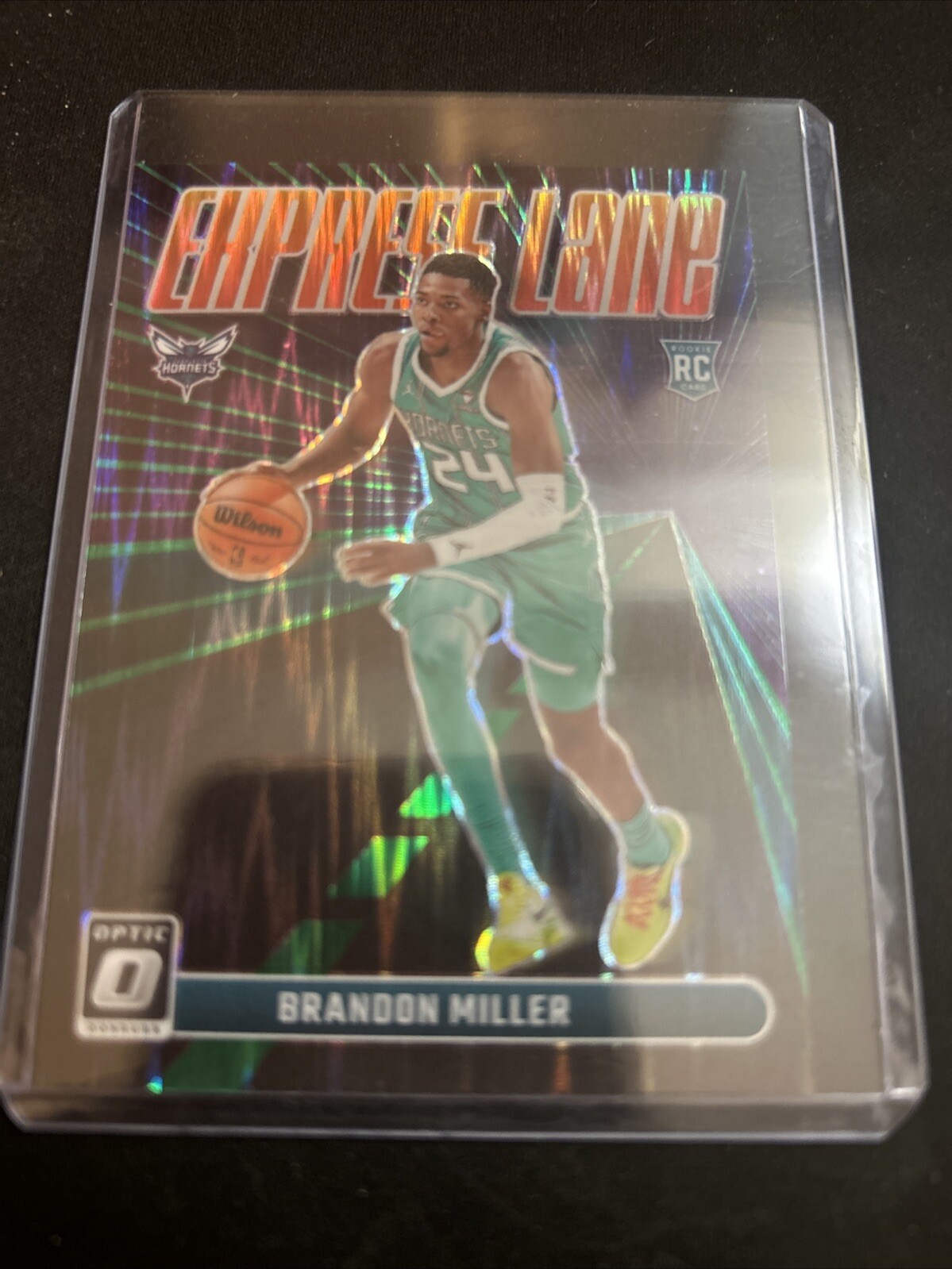 2023-24 Donruss Optic -Express Lane Green Shock Prizm #3 Brandon Miller (RC)