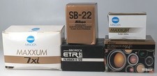 LOT OF NIKON, BRONICA, MINOLTA CAMERA BOXES