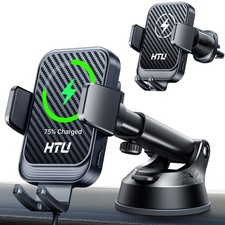 Wireless Car Charger 15W Auto Clamping Phone Holder Dash Windshield Vent, Car...