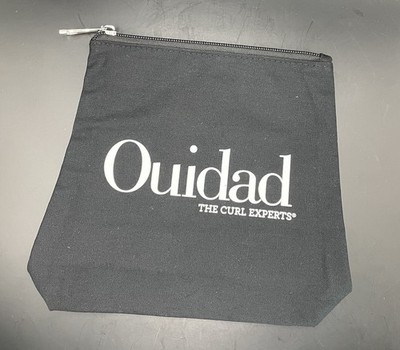 Ouidad The Curl Experts Black Canvas Makeup Cosmetic Bag Travel Pouch Zippered
