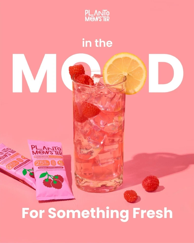 2 X Planto Monster Clear Protein Powder Drink Raspberry Lemonade Flavor - Image 3 of 4