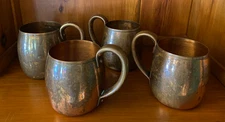4 Vintage Solid Copper Moscow Mule Mugs West Bend Aluminum Co., Wisconsin