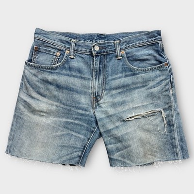 Levi s 502 Distressed Cut Down Denim Shorts Jorts W32