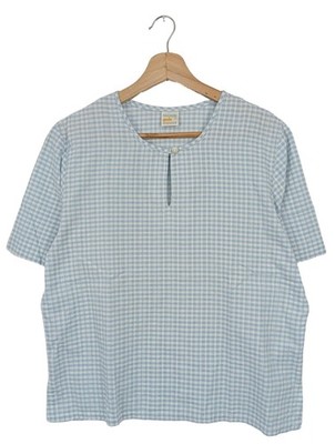 GEDE AUSTRIA Kurzarm-Bluse Damen Bluse Gr. DE 38 blau Casual-Look