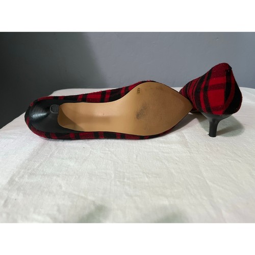 Sole Society Black and Red Plaid Kitten Heels - 8 Women's - Picture 5 of 6