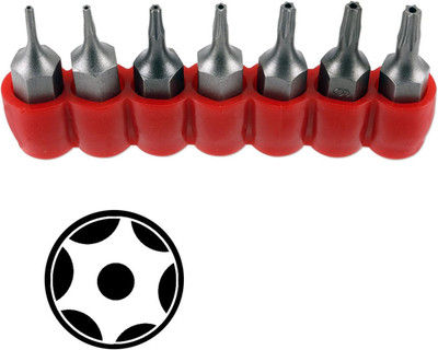 7pc Mini TORX Star Tamper Resistant Bits T4 - T10 for Electronics - Premium Qual