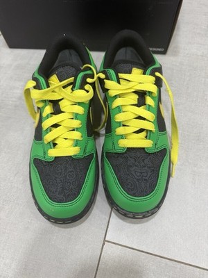 Nike Dunk Low NIKEiD Custom Green Yellow Black Uk 7 EU 41 Personalized