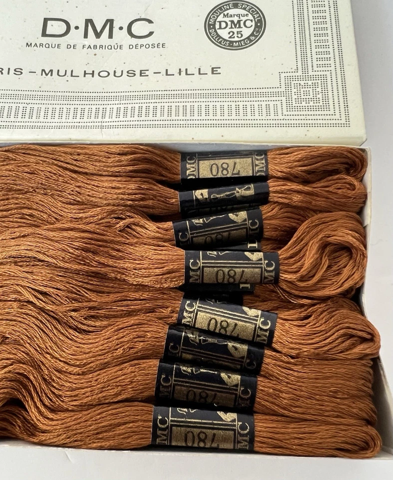 DMC Embroidery Floss #780 Ultra Very Dark Topaz Yellow Box Of 24 New - Image 3 of 4