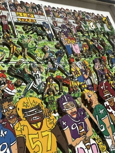 James Rizzi "ARE YOU READY FOR SOME FOOTBALL" Original 3D Collagen signiert gerahmt - Bild 7 von 8