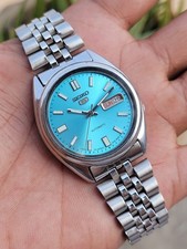 Seiko 5 SNX Sky Blue Dial 7009 Automatic Watch Day/Date Japan