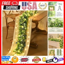 5.9FT Faux Eucalyptus Garland with Deluxe Lights - 2 Pieces for Indoor/Outdoor