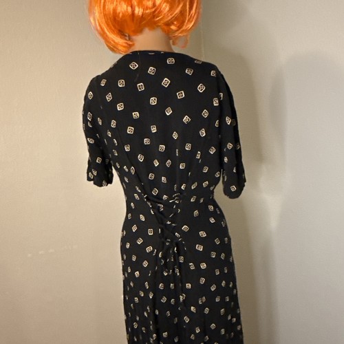VTG 90s Black Dress Corset Look Overlay Layered Maxi Whimsigoth Witch Dark Fairy - Picture 4 of 10