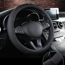 15" 38cm Car Steering Wheel Cover Carbon Leather For Honda Civic / Accord / CR-V
