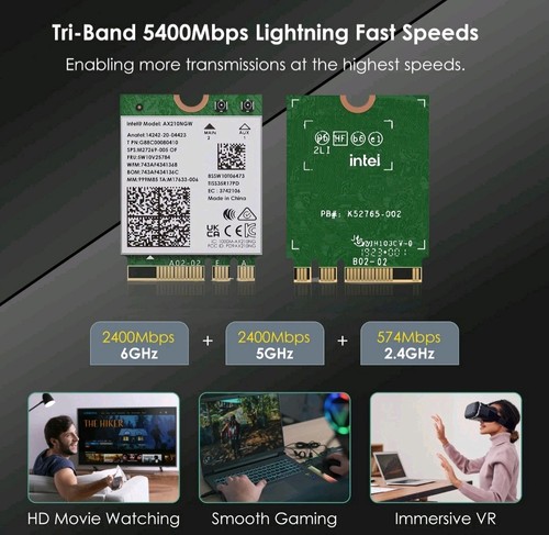 Intel AX210 WiFi 6E WiFi Card M.2 Key A/E Tri-Band NA Bluetooth5.3 Open Box - Picture 13 of 24