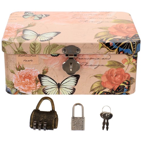 Combination Lock Box Child Large Lockable Container Iron Storage Boxes - Picture 2 of 12