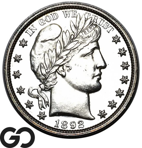 1892 Barber Half Dollar, PROOF, Blast White PF, Just 1245 PR Minted