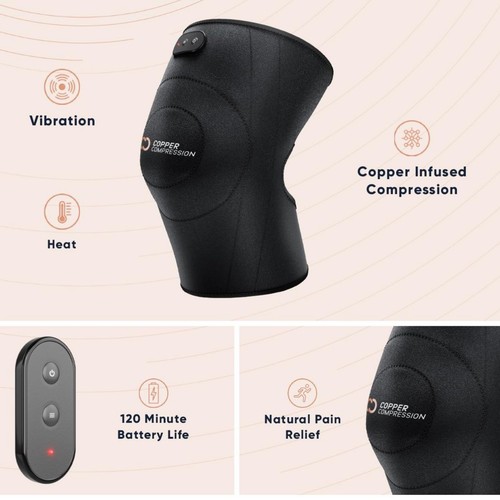 CopperVibe Vibration + Wärmetherapie Knie/Ellenbogen Bandage Unterstützung Vibrierende Wärme... - Bild 5 von 9
